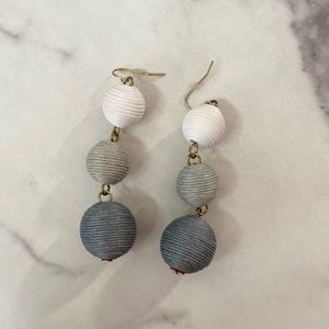 Statement Drop Earrings, Grey/white